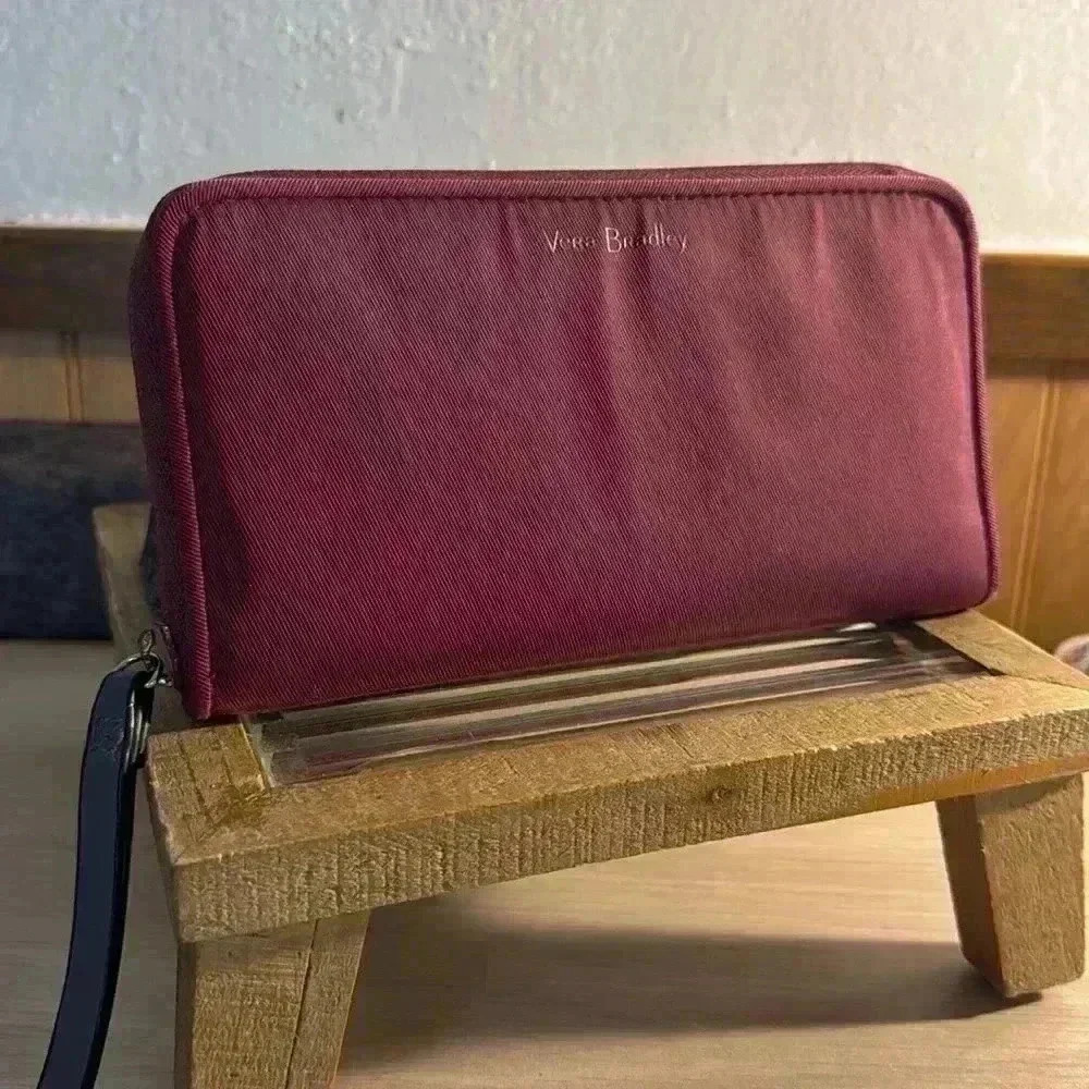 Vera Bradley Burgundy Nylon 3 Pocket Wallet